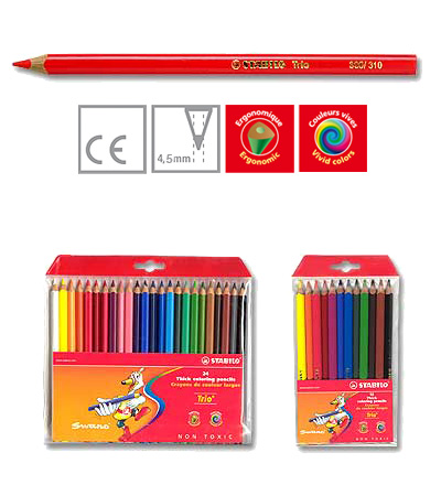 Цветные карандаши серии STABILO Trio для левшей